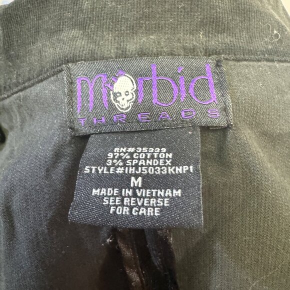 Morbid Threads Women's Black Ruffled Blazer Jacket M Cotton & Spandex - Picture 6 of 7